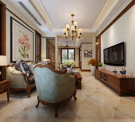 石家庄碧桂园180平米三层别墅美式风格装修效果图